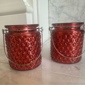❤️ Red Mercury Glass Valentine’s Day Candle Holders